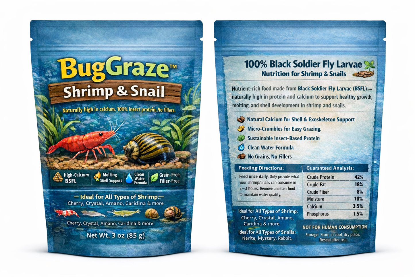 BugGraze Shrimp & Snail Diet