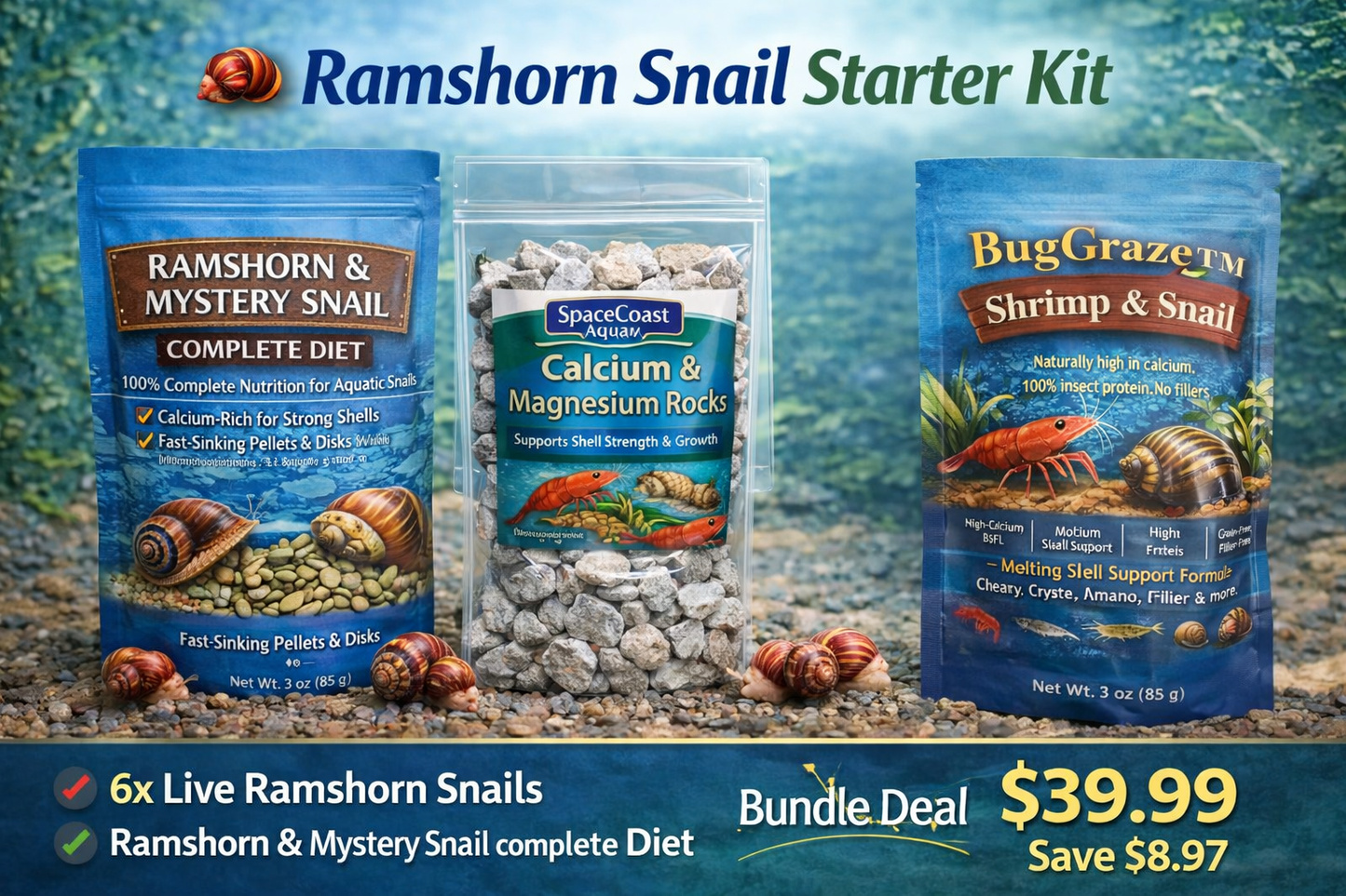 ๐ Ramshorn Snail Starter Kit