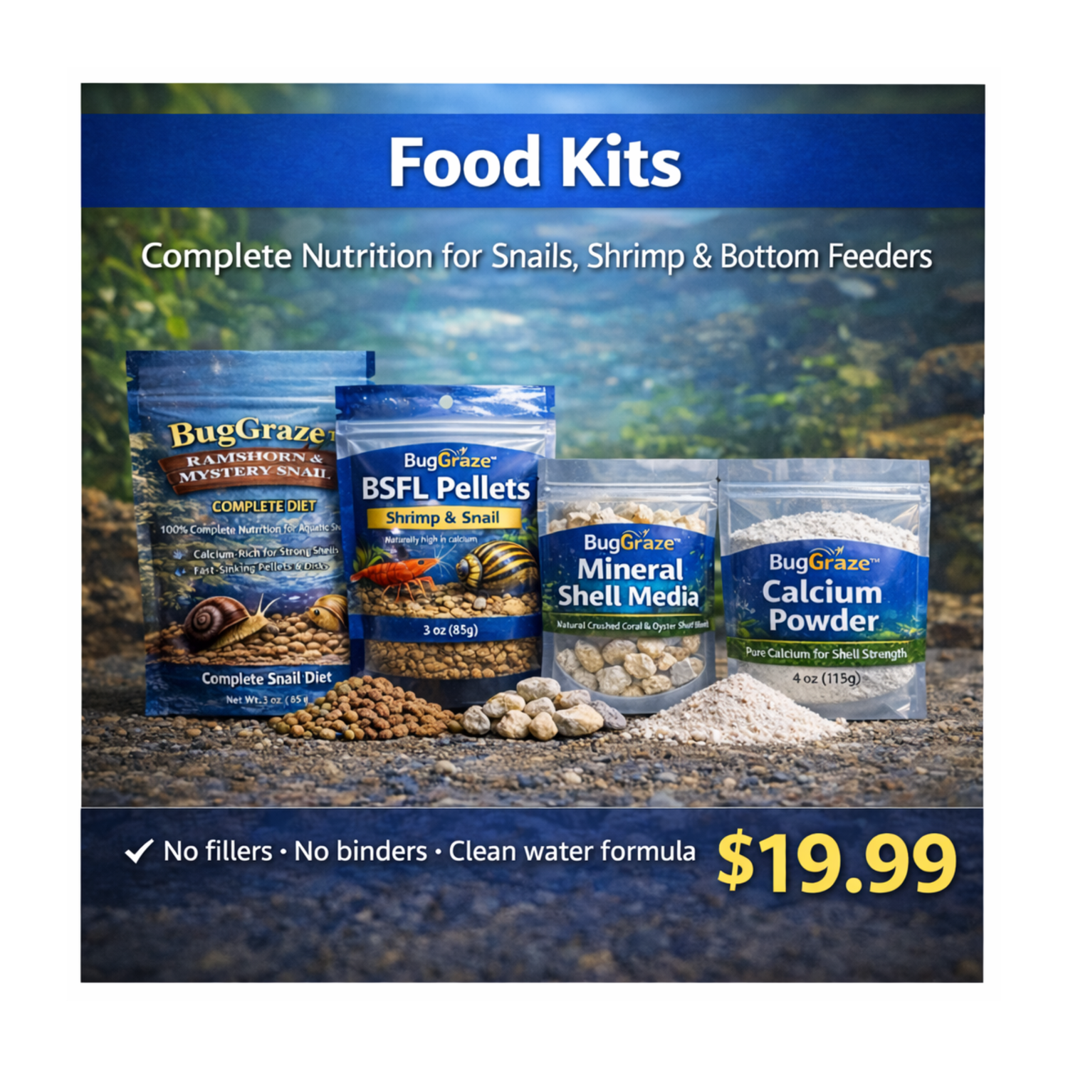 Food Bundles – Complete Nutrition for Snails, Shrimp & Bottom Feeders