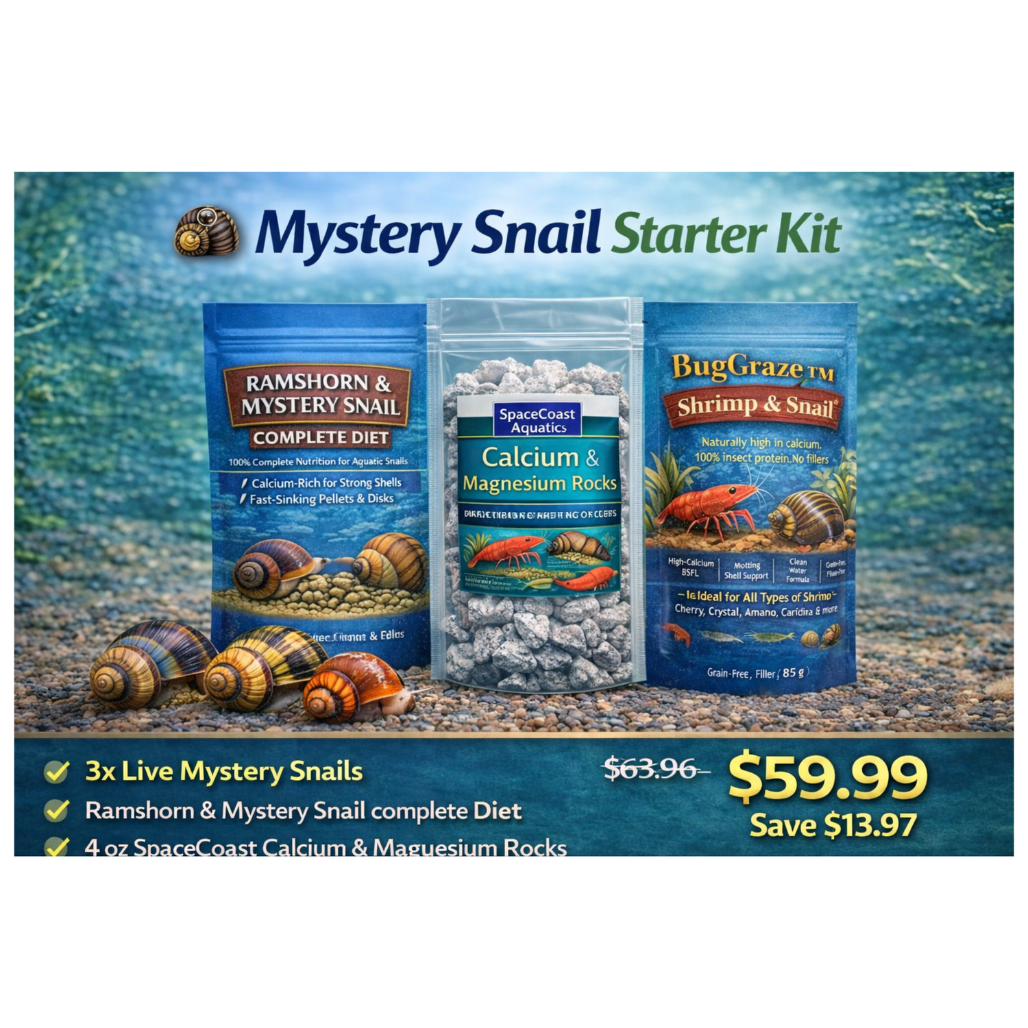 Mystery Snails – Healthy, Active & Ready for Your Aquarium